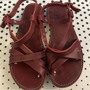 Maroon Strappy Sandals